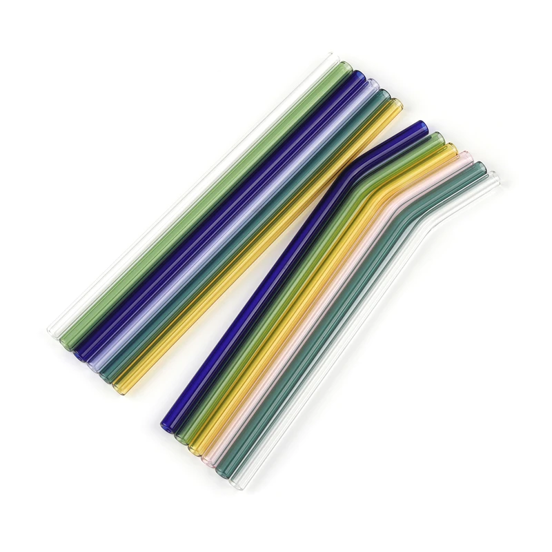 Svin Home Kitchen Recyclable Eco-friendly Reusable Custom Transparent Borosilicate Pyrex Glass Straw Set