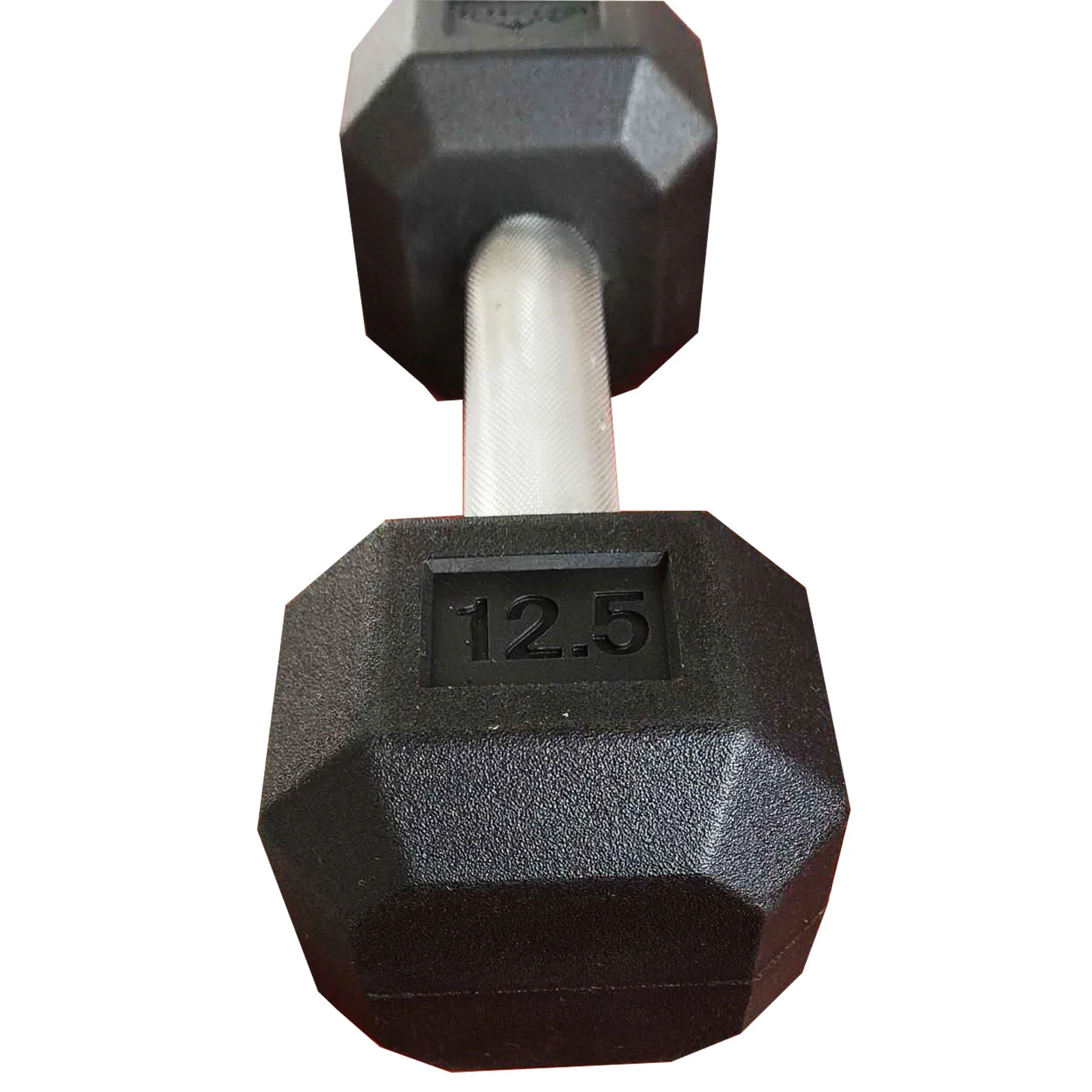 1-60kg fixed rubber coated Octagonal dumbbell for gym or home using