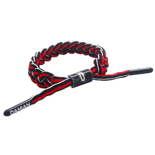 Wholesale basketball stars name shoe lace men braided bracelet