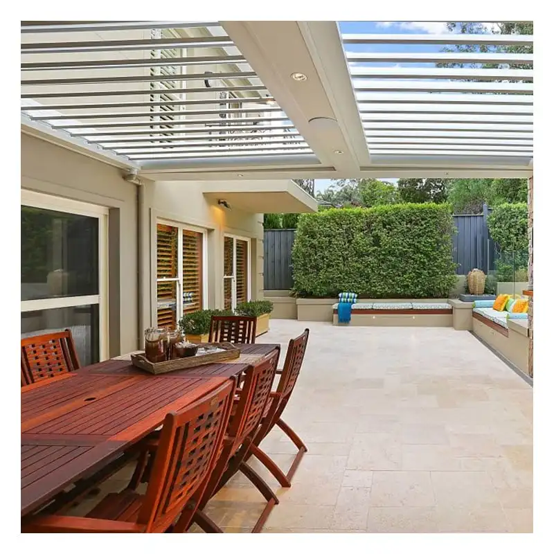 Modern Design Aluminum Alloy Automatic Louver Pavilion Prefabricated Outdoor Gazebo Arches Arbours Pergolas