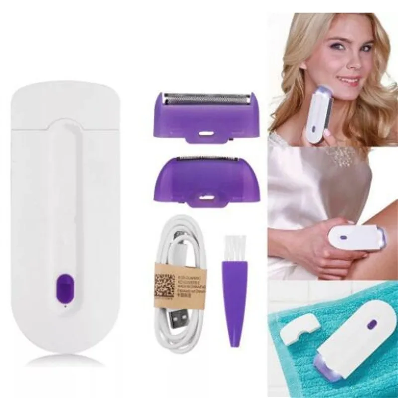 USB Rechargeable Painless Hair Removal Kit,Portable Touch Electric Epilator for Women Induction Body Shaver for Bikini Legs