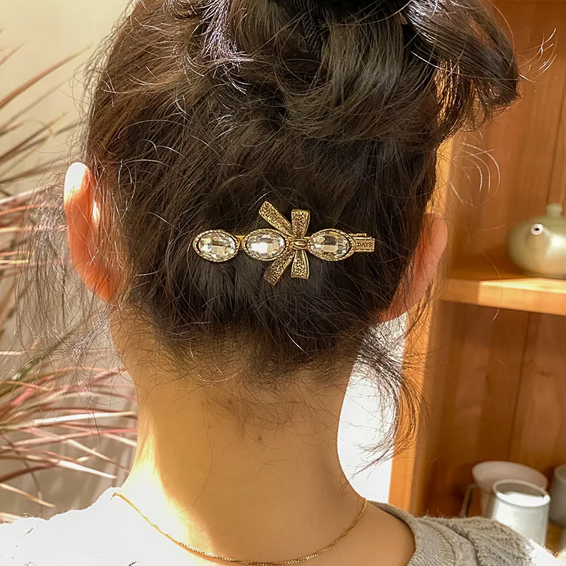 Fuxi Royal Sparkly Hair accessory female Water drill Zircon hairpin rhinestone Vintage Crystal Hair Clips