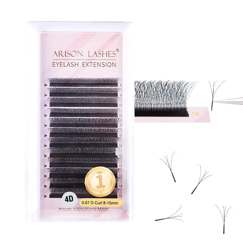 W V Y Shape Volume Eyelash Extension Individual False Eyelashes 3d 4d Clover Lashes Private Label Lash Extensions