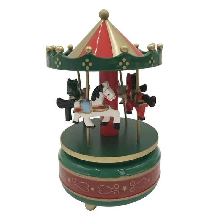 Sweety Pink Carousel Antique Music Box