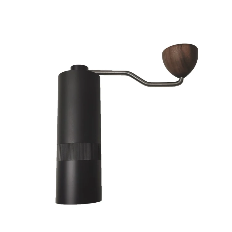 Aluminum Alloy Manual Coffee Grinder Portable Beans With Wooden Knob For Traveling
