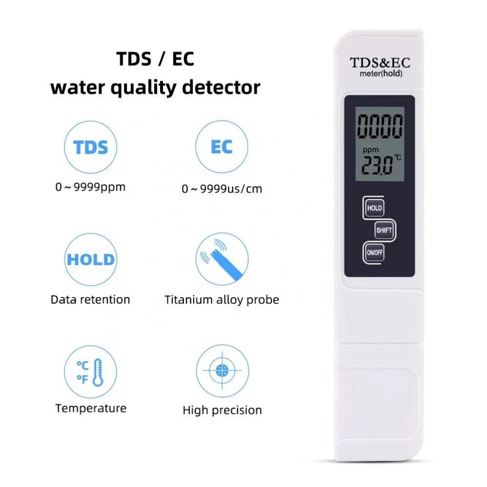 Цифровой тестер качества воды TDS EC ручка для испытания Многофункциональный измеритель температуры TEMP PPM