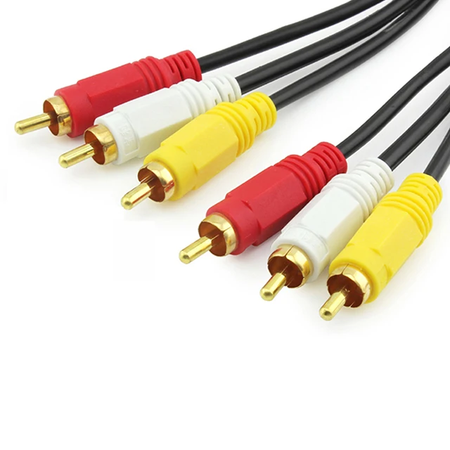 AUX-кабель прочный 3 RCA штекер к 3 RCA штекер 1 м 1,5 м Аудио Видео AV адаптер RCA кабель