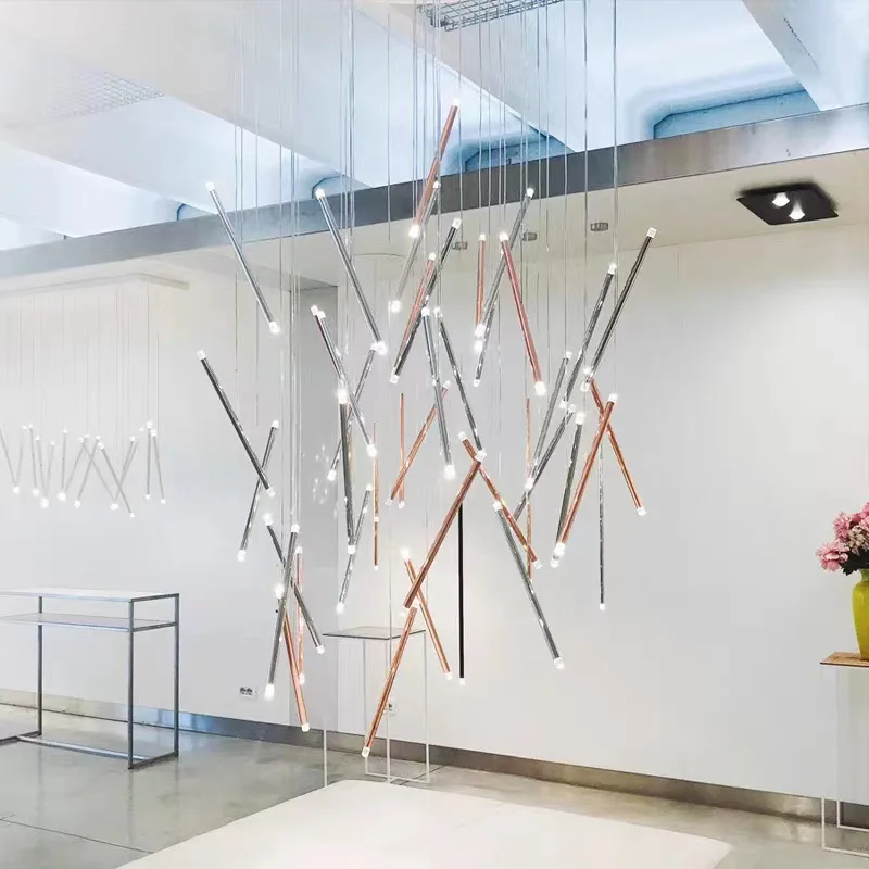 Double ends nordic Pendant Lights villa hotel kitchen dining room Decorative rose gold Chandelier Lighting