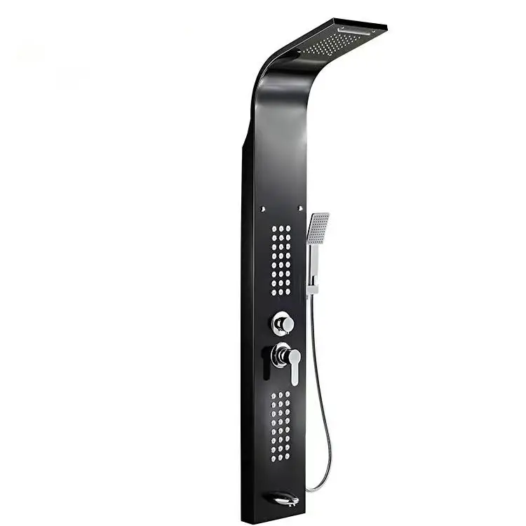 Современная Роскошная 4-функциональная термостатическая душевая панель из нержавеющей стали с одной ручкой мягкая струйная полированная керамическая хромированная для ванной комнаты