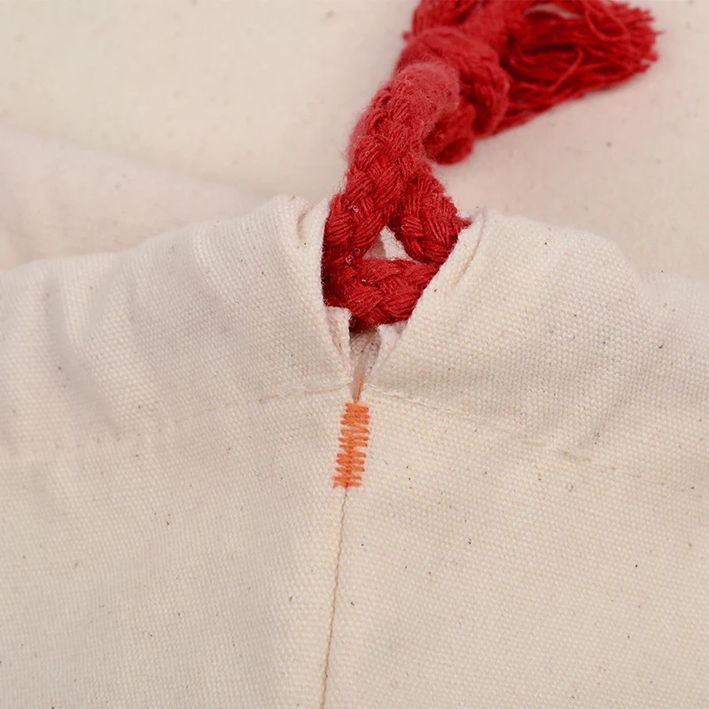 9oz 100% Cotton Canvas Christmas Travel casual Sport Gym beach bag waterproof red drawstring silk screen printing pattern