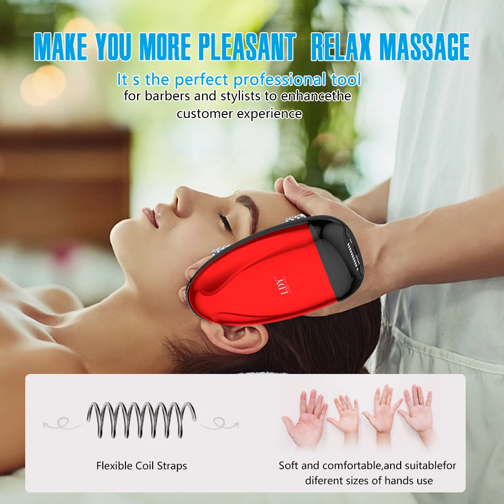Electric Head Vibration Full Body Relax HeaPromotes Blood Circulation Relieves Fatigue Scalp Massager