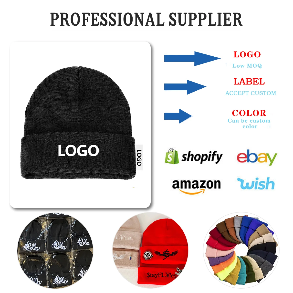 Oem Odm Wholesale 100% Acrylic Plain Beanie Cap Keep Warm Custom Beanie Knitted Winter Hat For Women Men