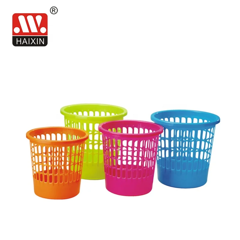 Haixing Hollow Out Plastic 10L Paper Waste Bins Multifunctional Waste Basket