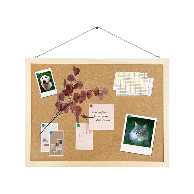 Rectangular Wall Mounted Cork Board Bulletin Board Pin Boards for Walls