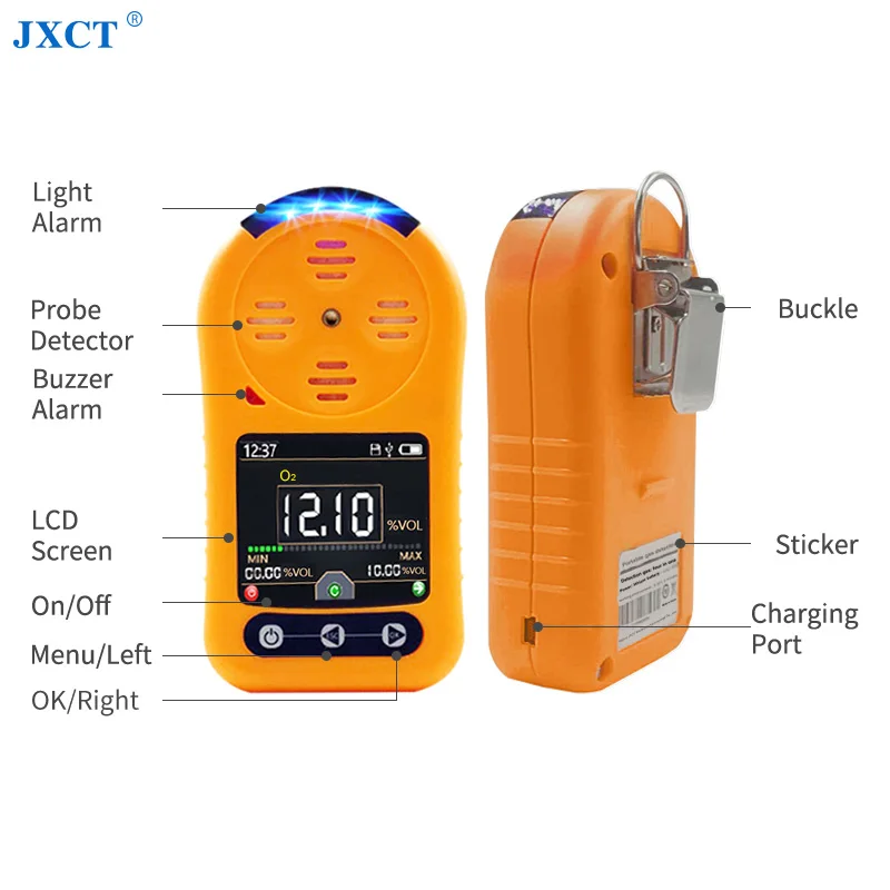 
Portable oxygen gas detector with alarm oxygen analyzer with LCD 