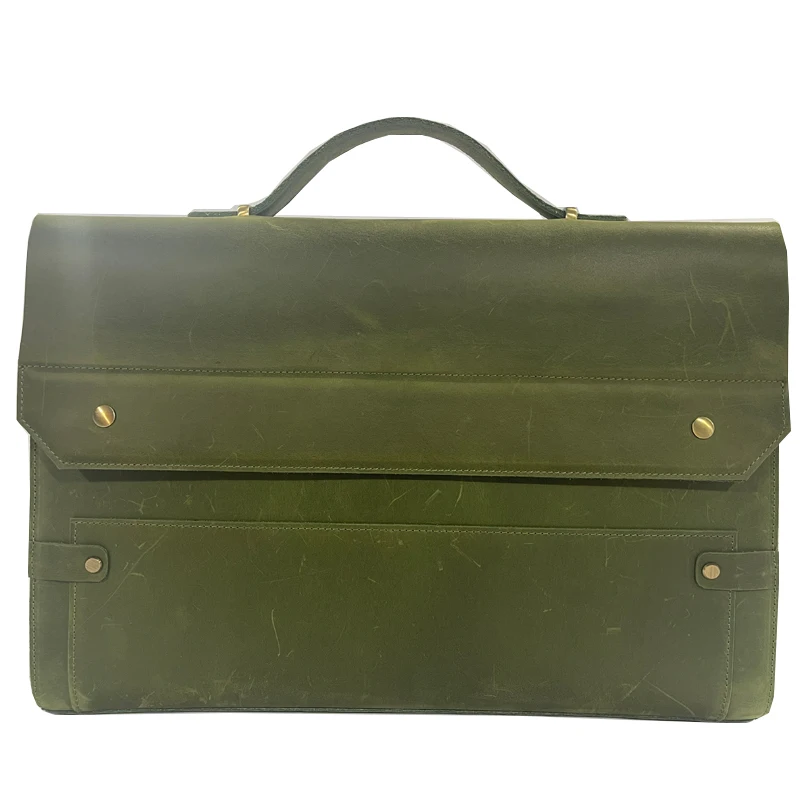 Factory Crazy horse leather briefcase bag Men Genuine Handbags Man Laptop Bags For Leather Bag Briefcases for men