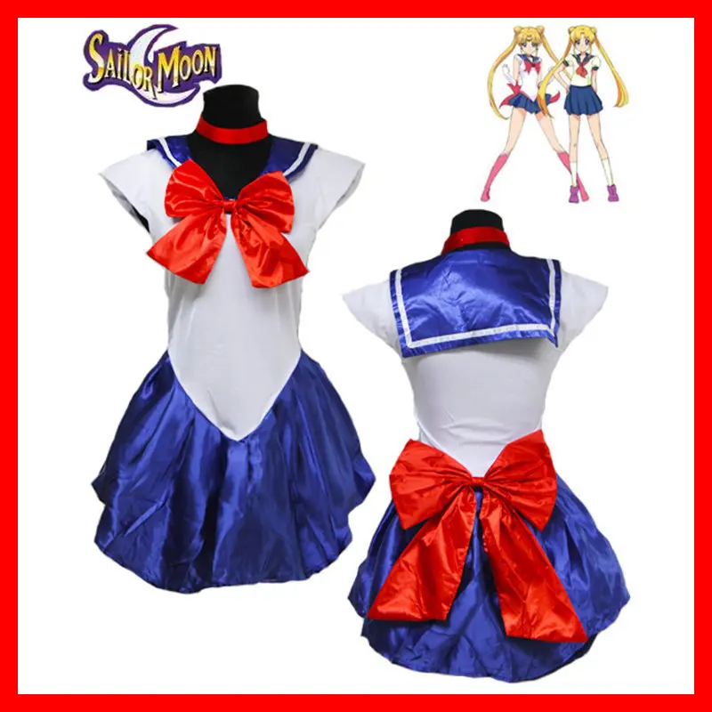 Ladies Sexy Cosplay Sailor Moon Costume Cartoon Movie Cosplay Girl Mercury Moon Mars Dress Halloween Costumes