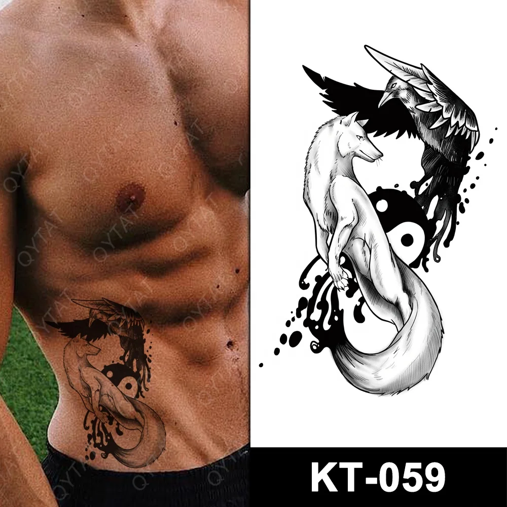 Реалистичная чернильная имитация Временной Татуировки QYTAT для мужчин