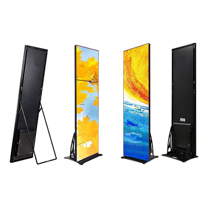 Indoor P2.5 Advertising Mirror Poster Led Panel Digital Standing Wifi 4G Floor led Poster Screen Led Poster Display