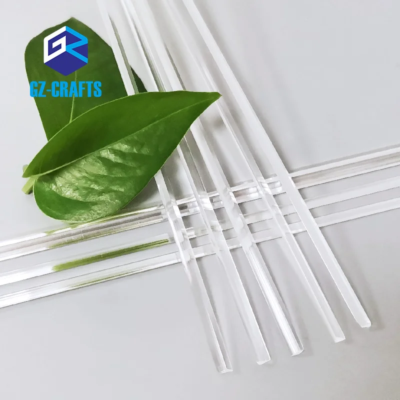 Transparent Solid Acrylic Triangle Stick Clear Acrylic Triangle Rod