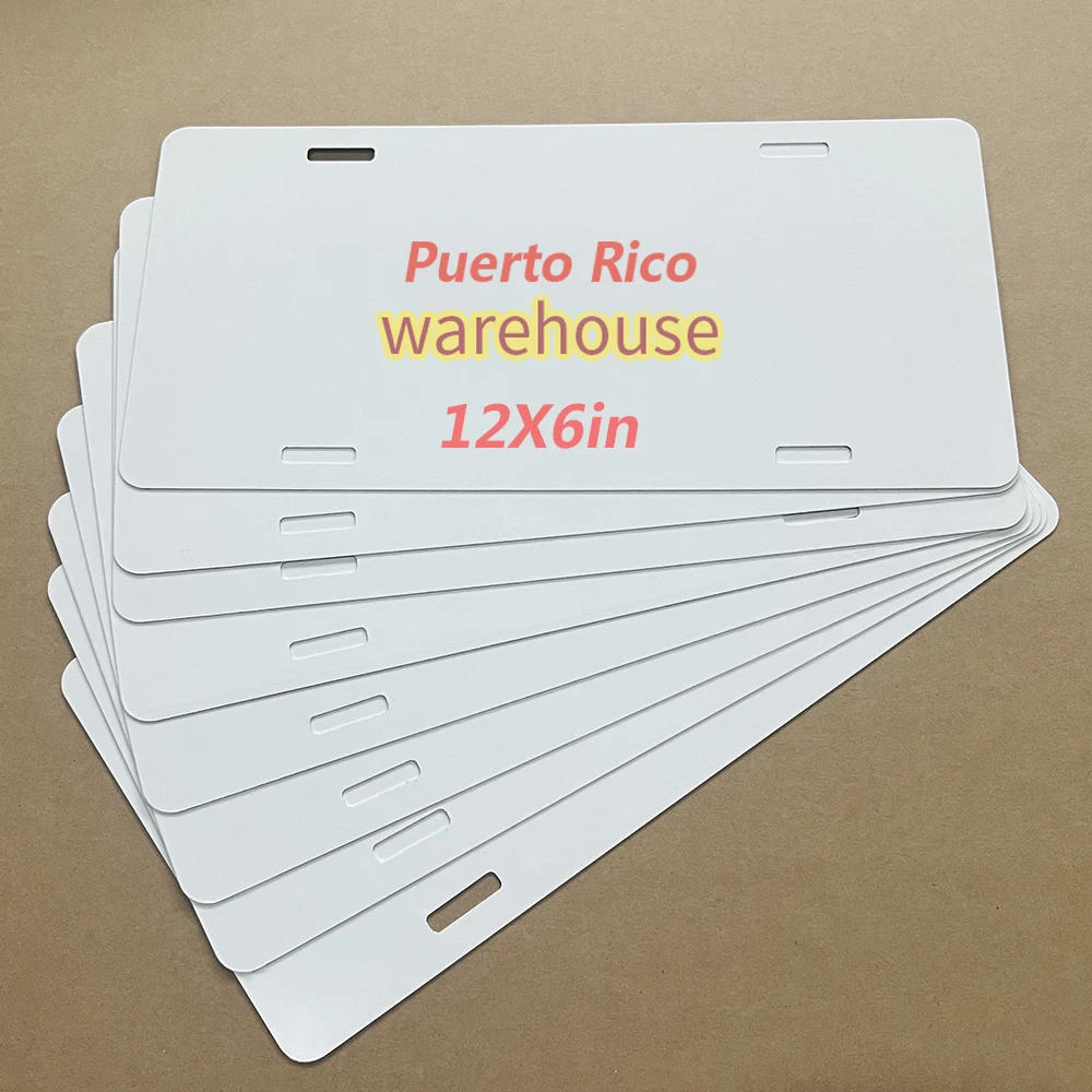 US warehouse wholesale sublimation license plate blank 12'x 6'x 0.025Personalized Printing Heat Transfer Aluminum Car Plates