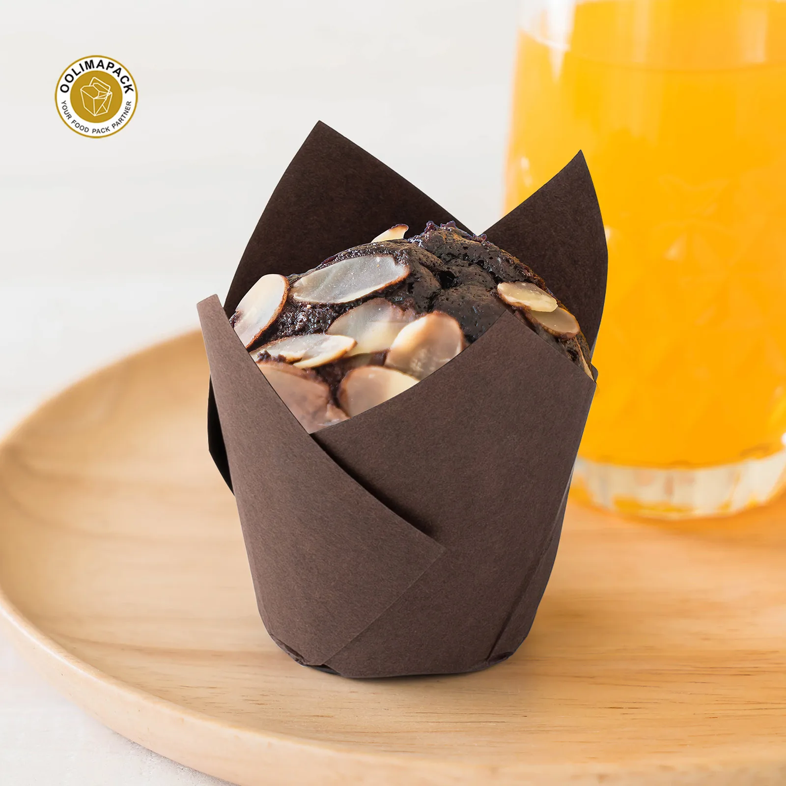 OOLIMA Disposable Tulip Paper Boxes for Baking for Cupcakes and Muffins