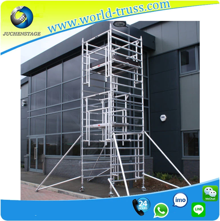 1500KG Loading Capacity Mobile Frame Brace Ladders Aluminum Scaffold Stairs Construction Scaffolding With Boards