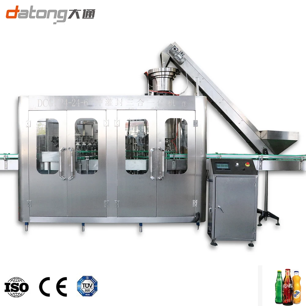 3 In 1 Glass Bottle Carbonated Drink Filling Machine For Beer Liquid Filling Companies Soda Water Filling Line