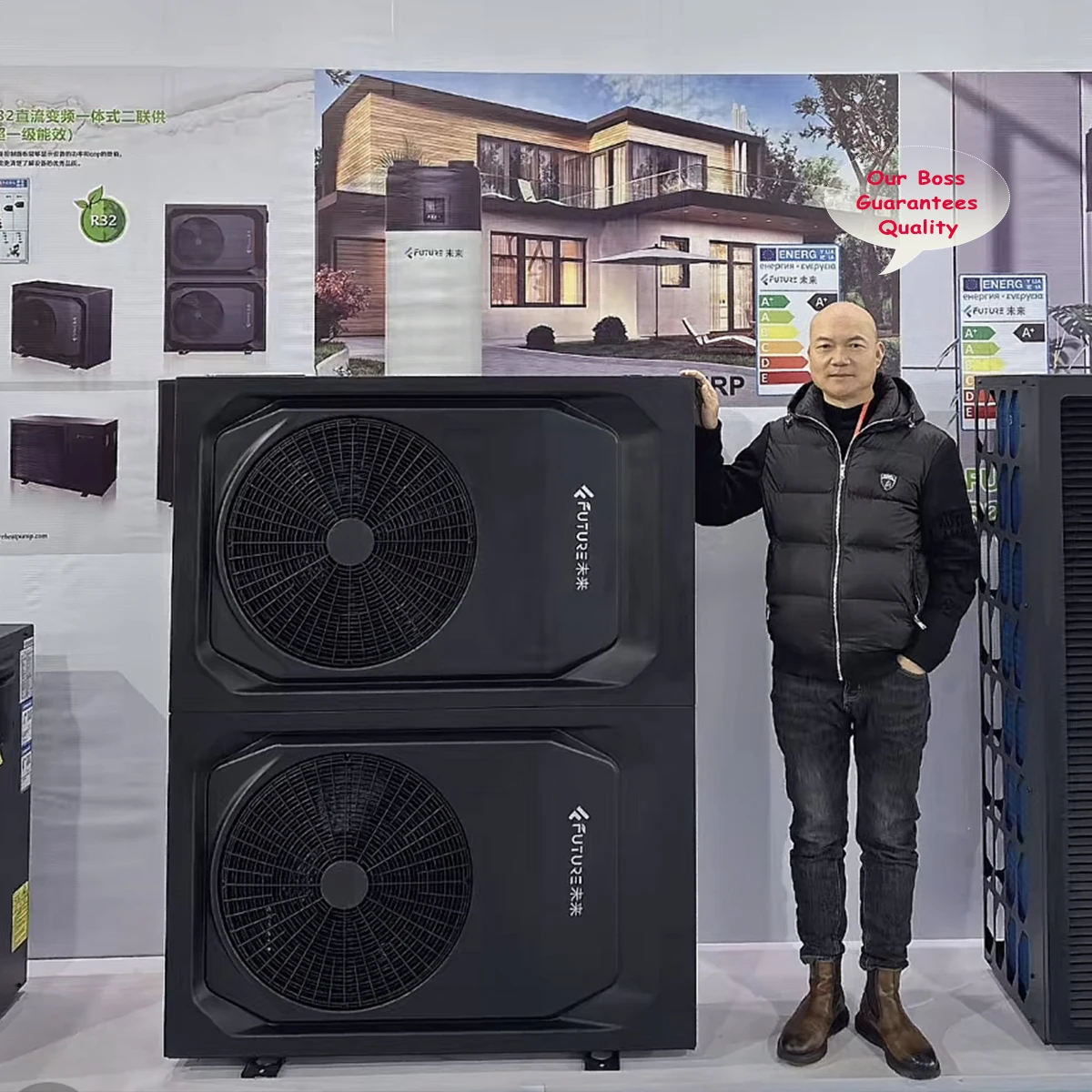 JIADELE 6KW 8KW 10KW 12KW 16KW 20kw 22KW Solar Electric Air Source Heat Pump Water Heater R290 R32 DC Inverter Tepelne Cerpadlo