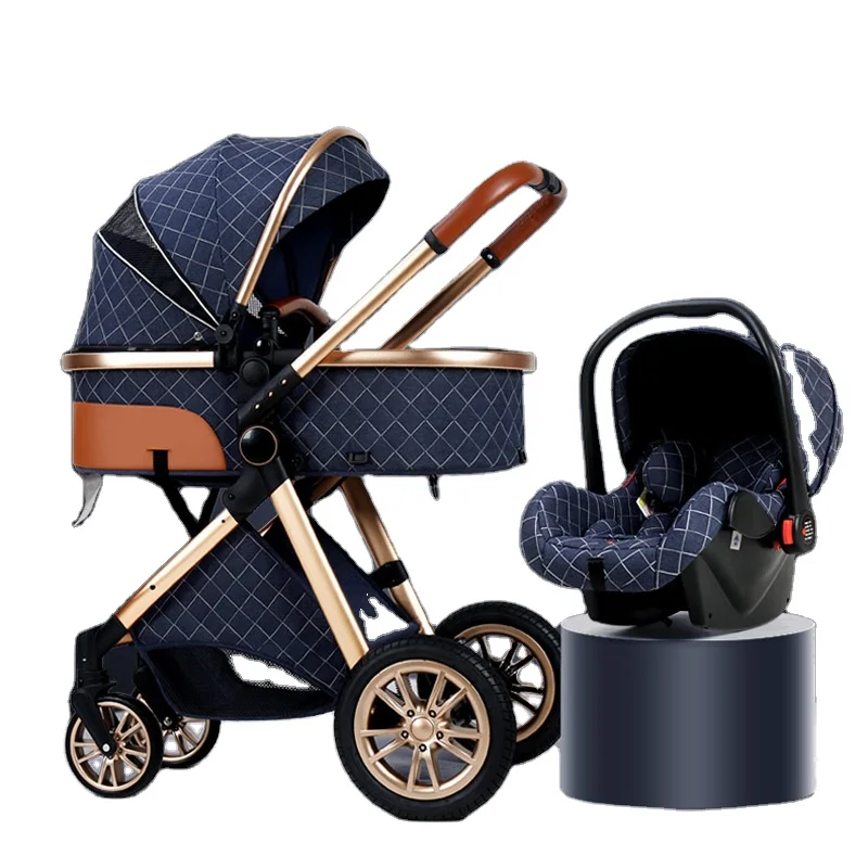 China Manufacturer Sun Shade Baby Pram 3 in 1 convertible light weight Baby Stroller With Car Seat Base