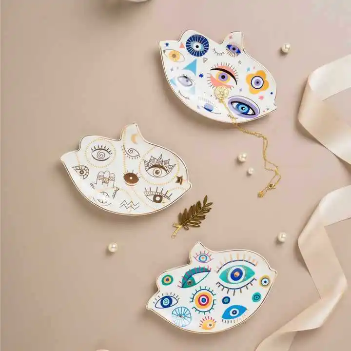 Cross-border Creative Bird-shaped Eye Tray Ceramic Household Porch Decorations Ornaments Eye Jewelry Storage Tray
