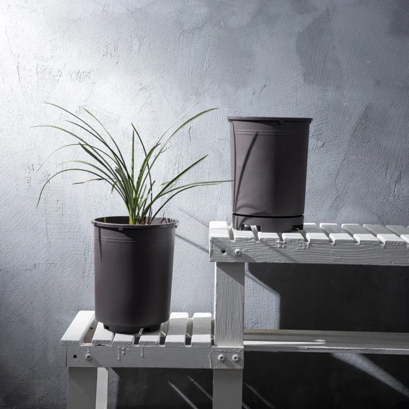 Черный галлоновый горшок для балкона, детский садовый пластиковый горшок, цветочный горшок, модульные коробки, садовые контейнеры