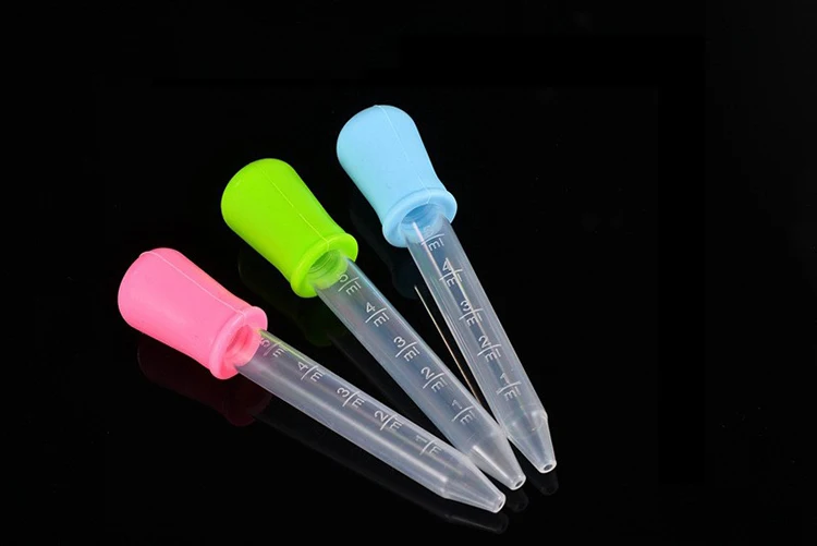 5ML Food Grade Material Baby Silicone Liquid Medicine Dispenser Medicine Dropper with Bulb Tip