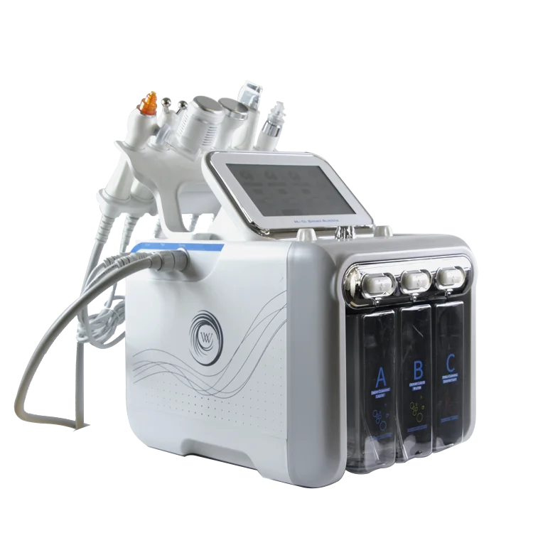Second generation 6in1 Hydra Peeling Facial H2O2 Hydrogen Hydro Hydra Aqua Facial Machine Large suction vacuum blackhead devices