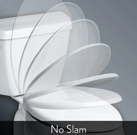 Toilet Seat will Slow Close and Never Loosen ROUND Durable Enameled Wood White