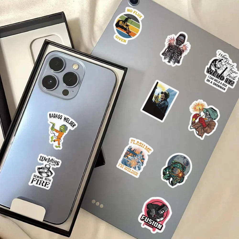 103pcs Cartoon Electric Welder Sticker Custom Waterproof Vinyl Decor Skateboard Luggage Laptop Electric soldering Stickers
