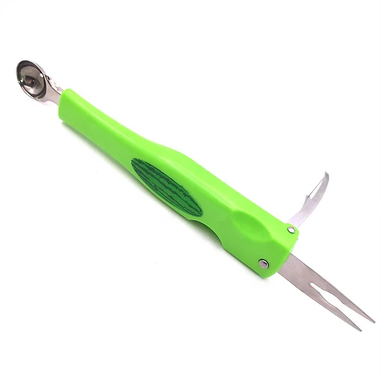 3 in 1 Watermelon Splitter, Pulp Spoon Fruit Ball Digger, Stainless Steel Watermelon Slicer Cutter Knife