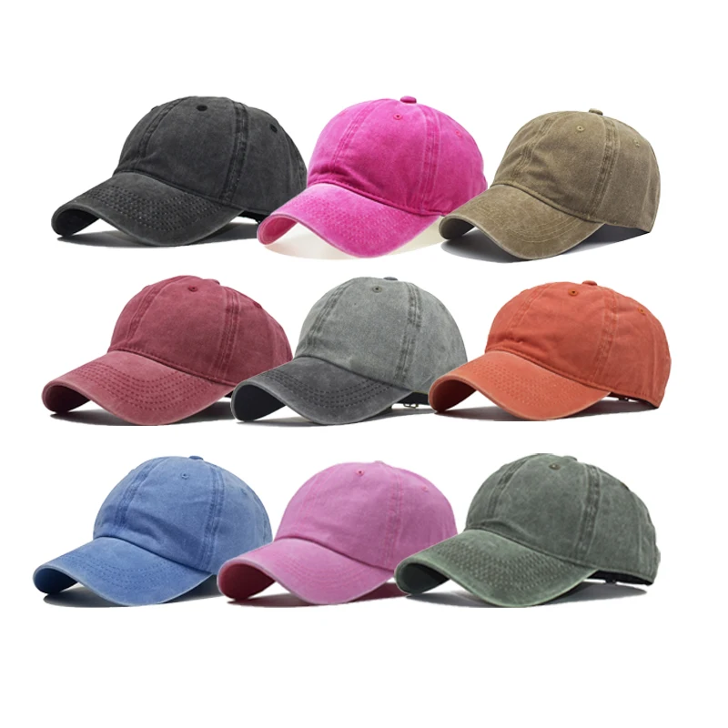 Unisex embroidery logo dad cap gorras custom washed cotton vintage men embroidered dad baseball hats