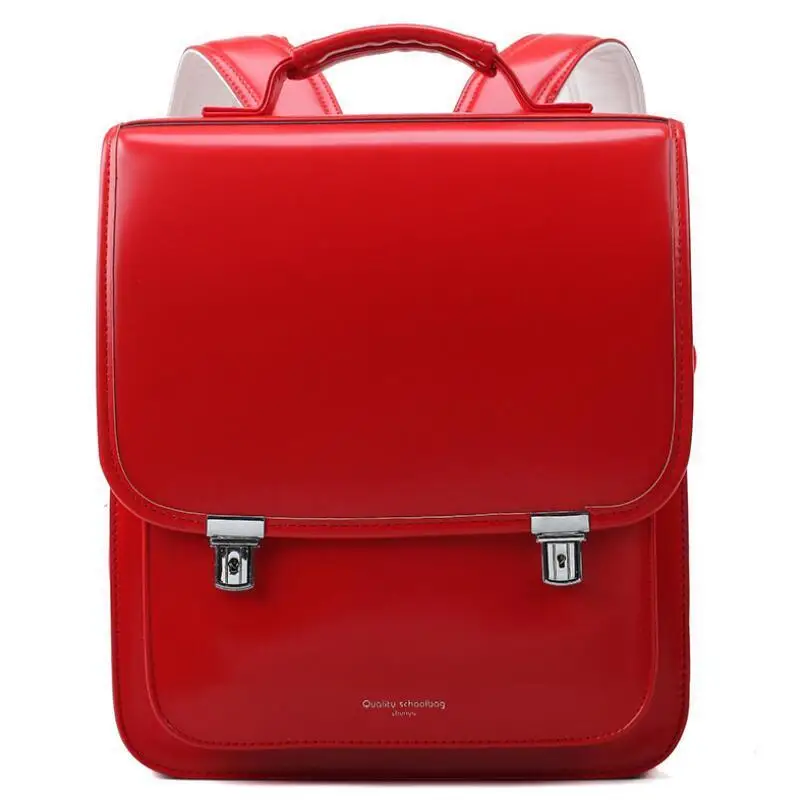 Unisex Waterproof School Backpack Zipper Closure PU Material Book Bag Students featuring Cartoon Pattern Polyester Lining Girls