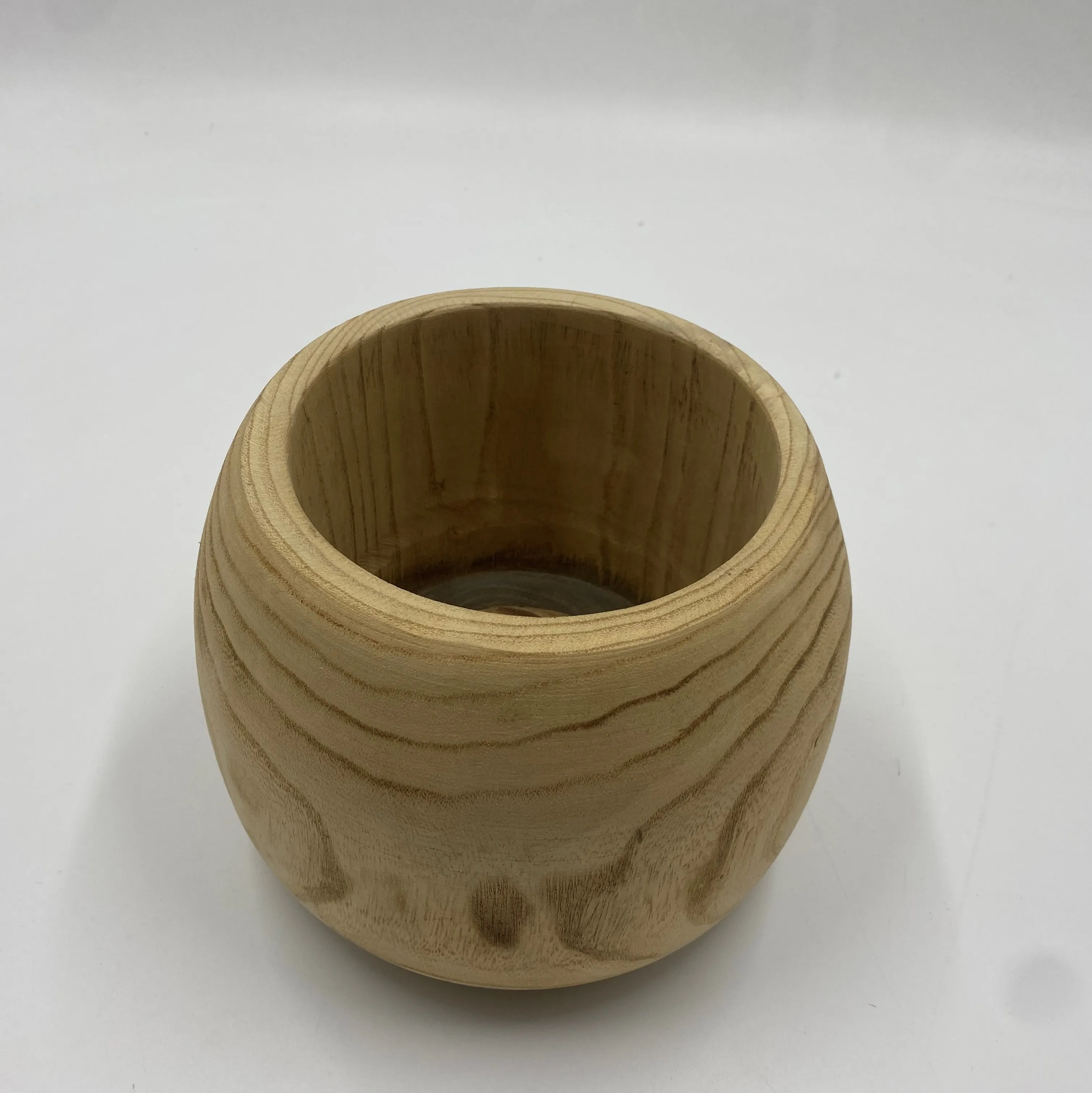 Rustic handmade Paulownia flower vase planter pot home decor wooden vase for desktop decoration