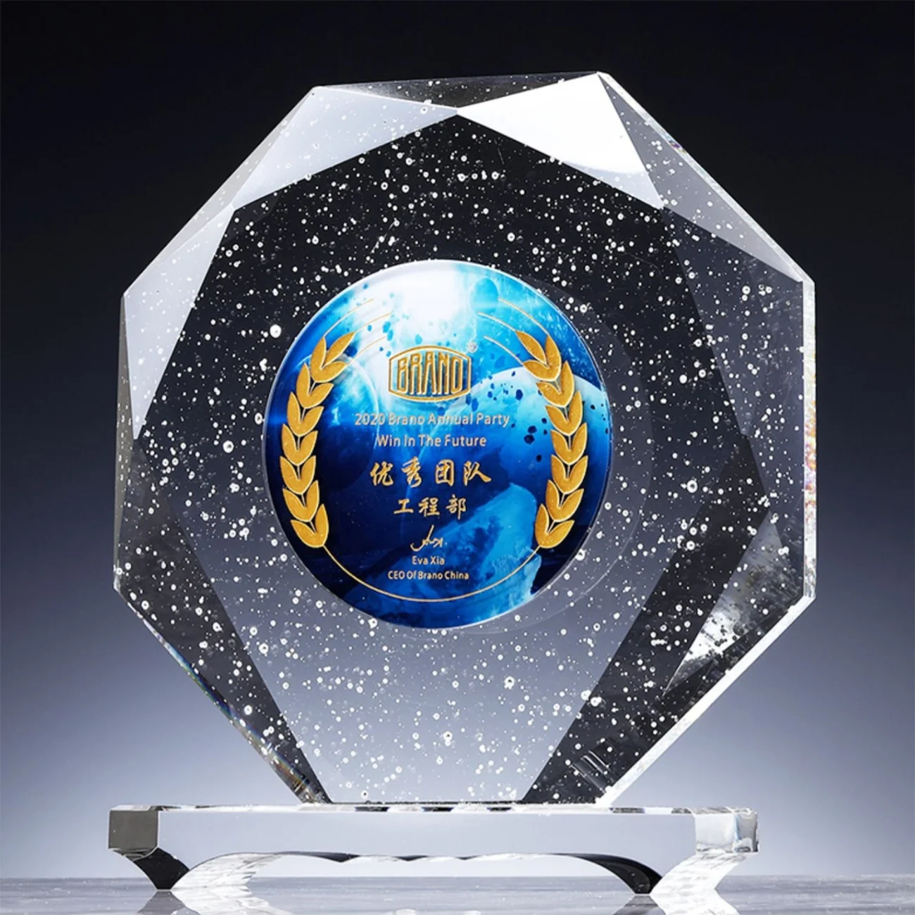 Customized K9 Crystal Glass Awards Optical Construction Awards Sports Souvenir Gifts Certified Global Models Plaques Medals