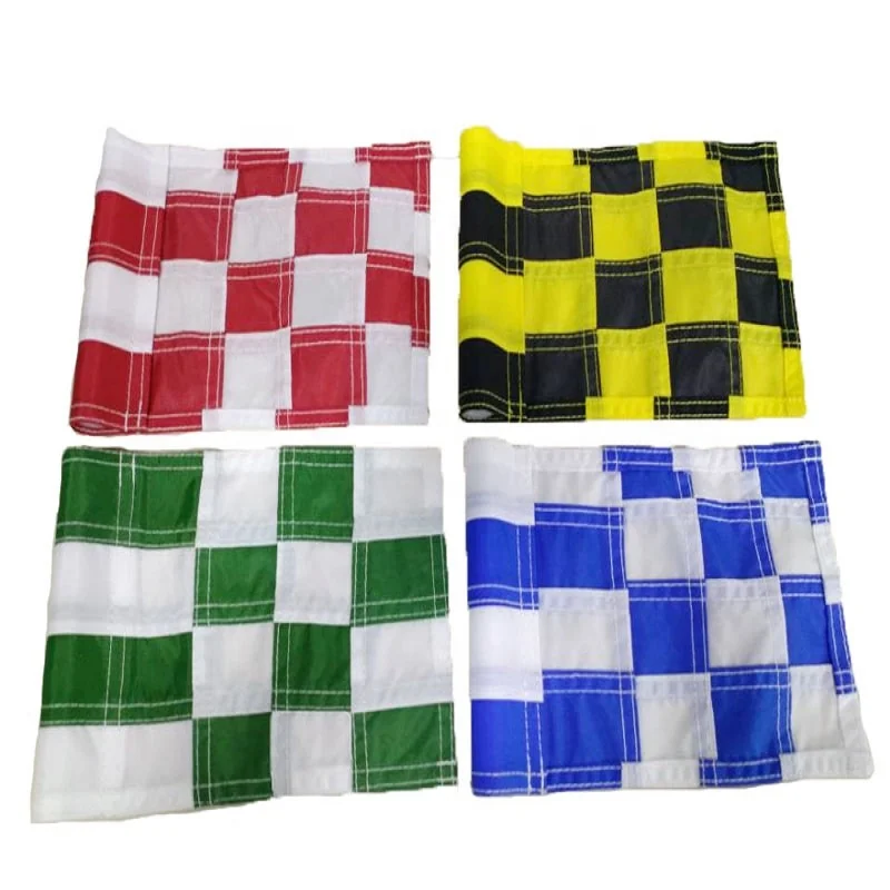Solid Nylon and Checkered TrainingMIni Golf Putting Green Flags