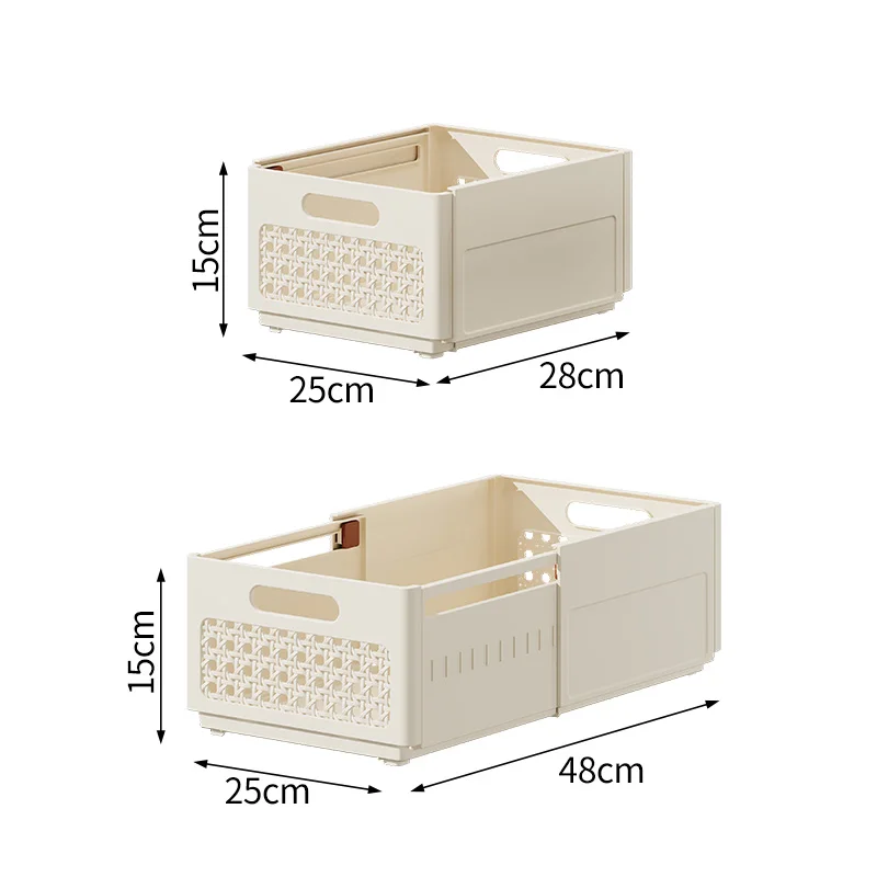 Home Kitchen Deep Storage Cabinets Right-Angle Retractable Organizing Boxes Plastic Tabletops Storage Baskets Cosmetics