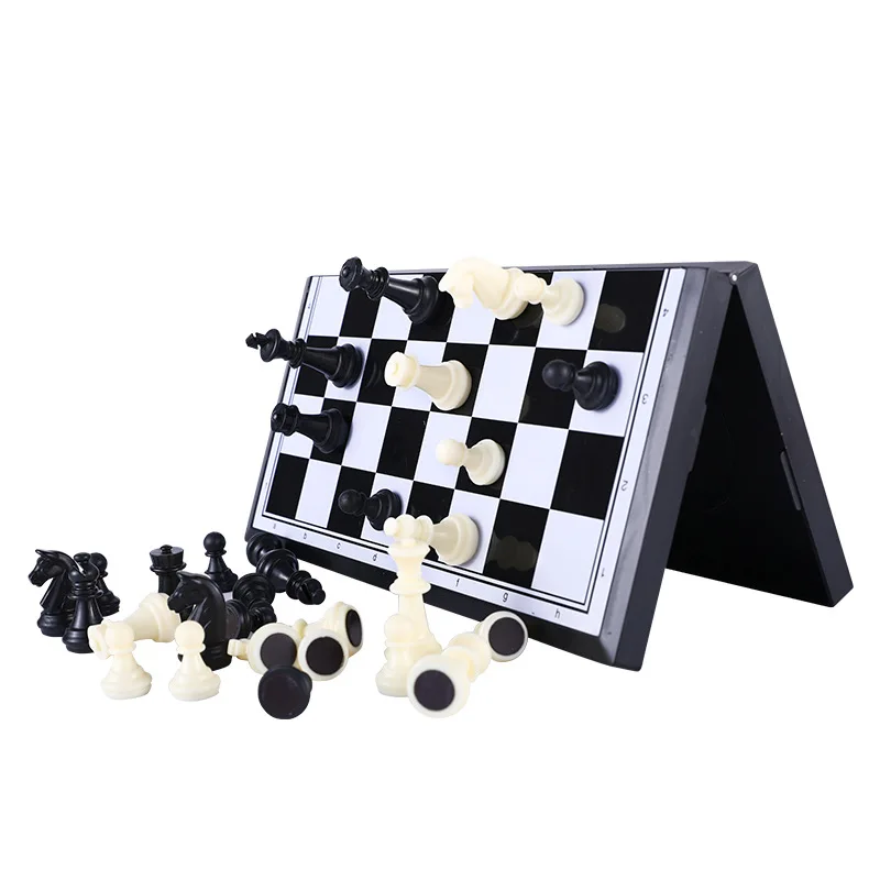 Cheap Plastic Chessboard And Pieces Set Portable Foldable Magnetic Chess Game for Adult Kids Developmental Chess Games