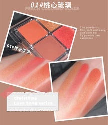 Private Label Christmas Collection 4 Color Eyeshadow Palette Explosive Matte Pearlescent Lasting Waterproof Custom Logo