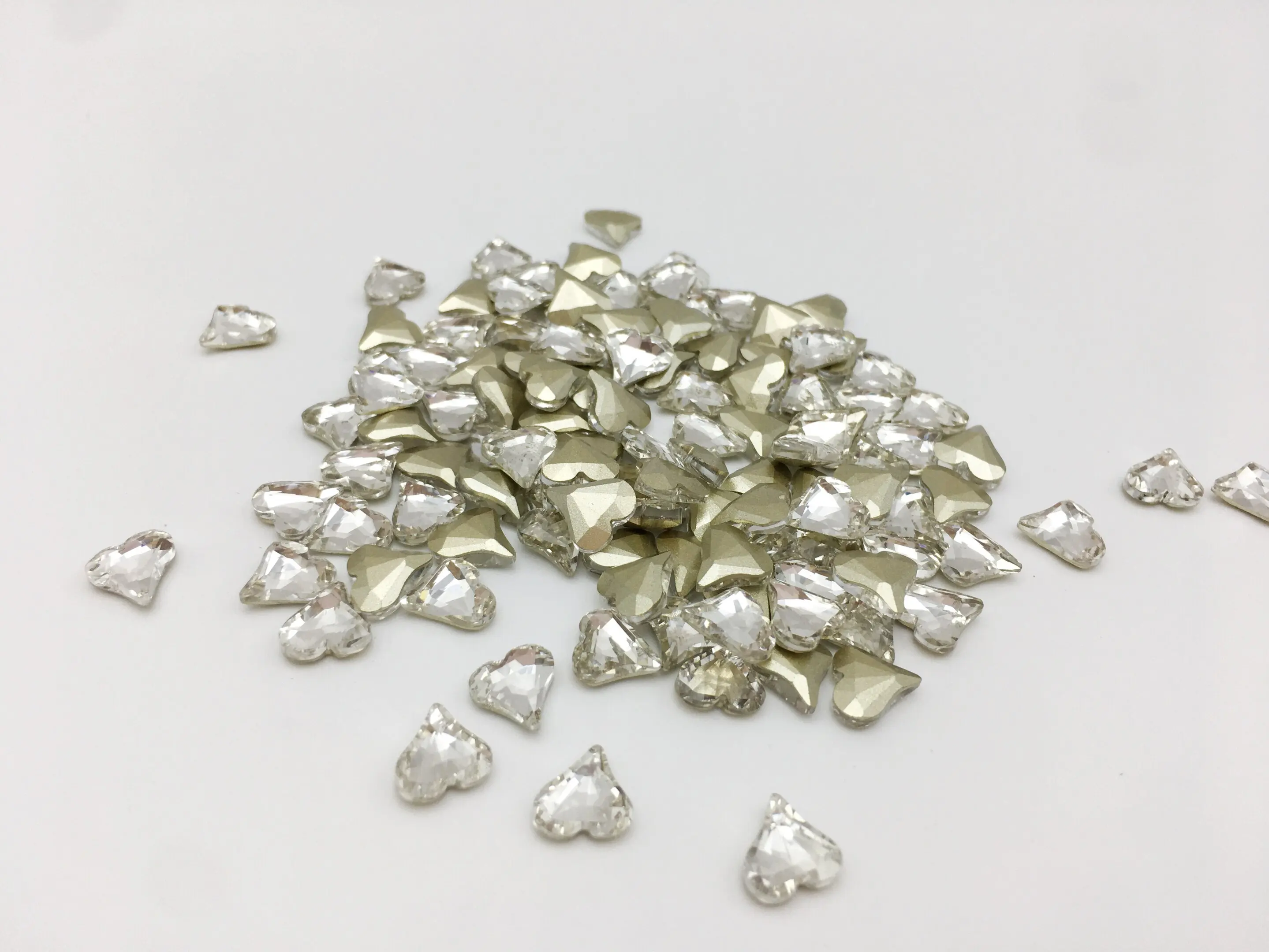 Wholesale Crystal Heart-shaped diamond AB nail art accessories with loose rhinestone clothing shoes and bags