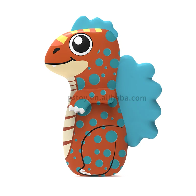 Eco PVC indoor children inflatable standing boxing bag kids dinosaur toys inflatable punching bag