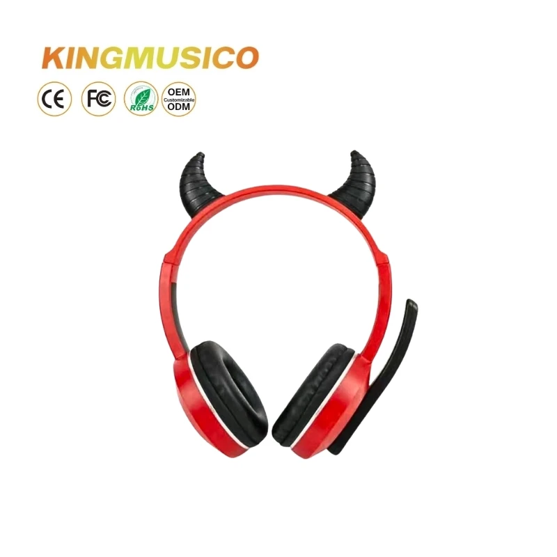 Cute Calf Ear-Inspired Wireless  with BT 5.0, Stereo Music, Gaming-Oriented Design, and Built-In Mic for Enhanced Communication