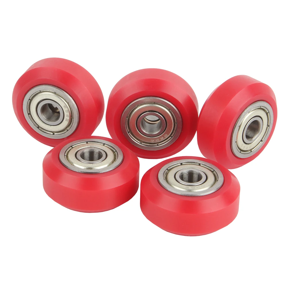 3DSWAY Aluminum Profile POM Pully Wheel Pulley Red Big Plastic Wheels Perlin Gear Sheave Nylon Pulley  for 3D Printer Parts