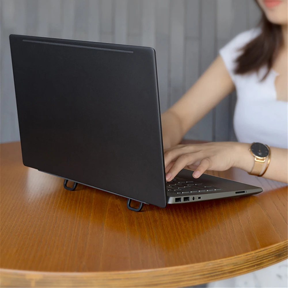 Self-Adhesive Mini Portable Laptop Stand Invisible Computer Holder Foldable Ergonomic Desktop Stand